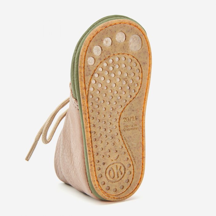 Lauflerner Barfußschuhe Schnürer khaki Orangenkinder