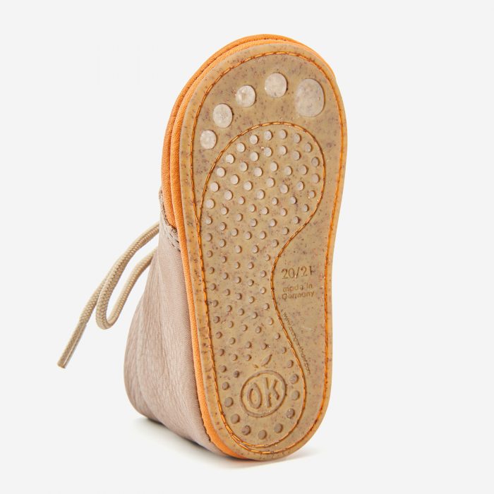Lauflerner Barfußschuhe Schnürer hellbraun Orangenkinder