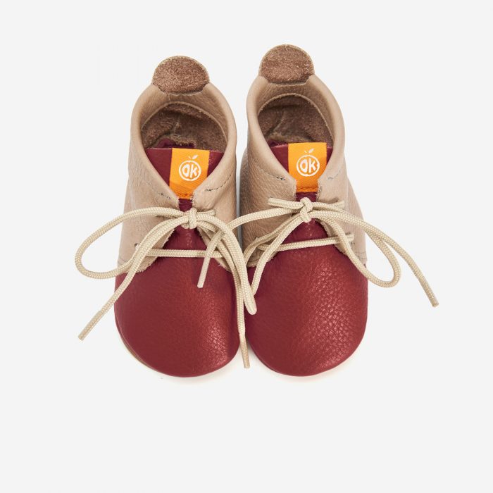 Lauflerner Barfußschuhe Schnürer bordeaux Orangenkinder