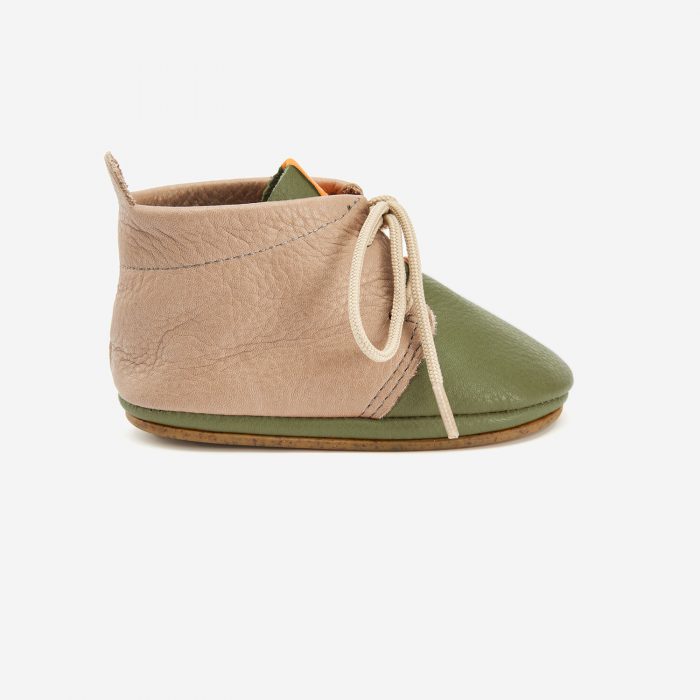 Lauflerner Barfußschuhe Schnürer khaki Orangenkinder