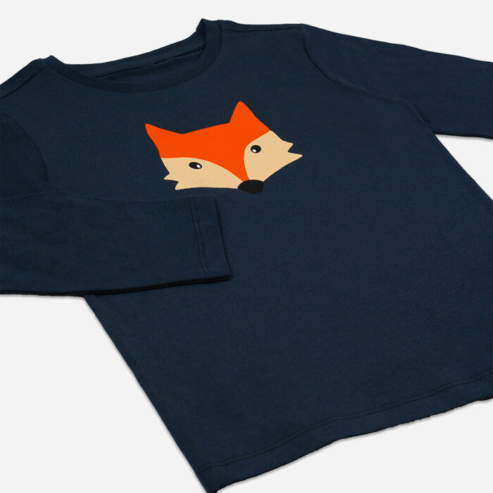 Langarmshirt Fuchs - blau – Bild 3