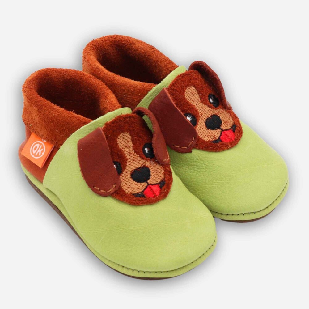 Children’s Barefoot Shoes Amigo - Waldi the Puppy green