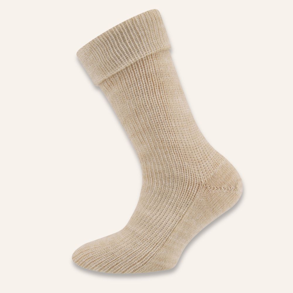 Orangenkinder Kinder Alpaka Socken von Ewers, sizes 31-34 to 27-30 in Hellbraun and Beige, barefoot socks
