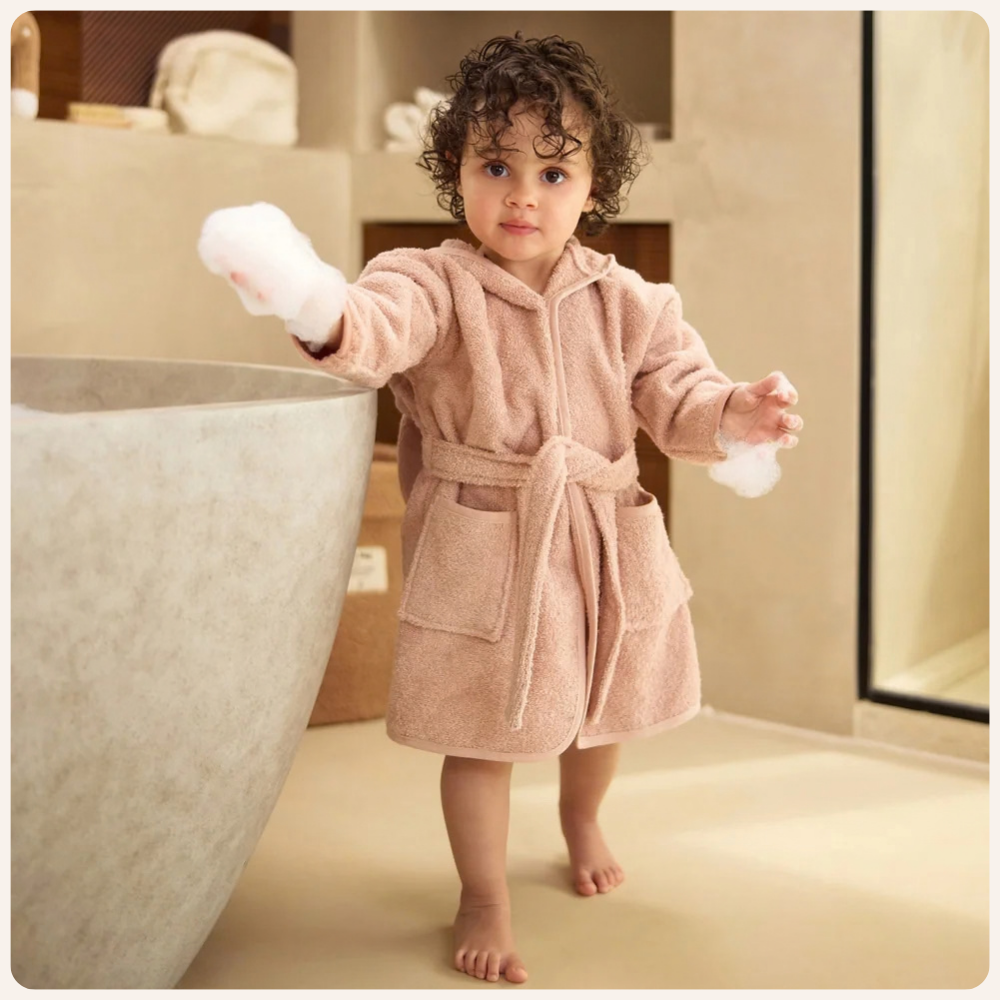 Baby Towel Poncho by Jollein - Terry pink (Kopie) - Image 2